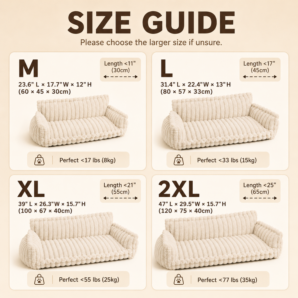 Orthopedic Plush Dog Sofa Bed | Washable Cozy Pet Couch with Head & Neck Support