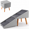 2-in-1 Convertible Dog Stairs & Ottoman | Non-Slip Pet Steps for Bed and Couch | 4-Tier & 6-Tier