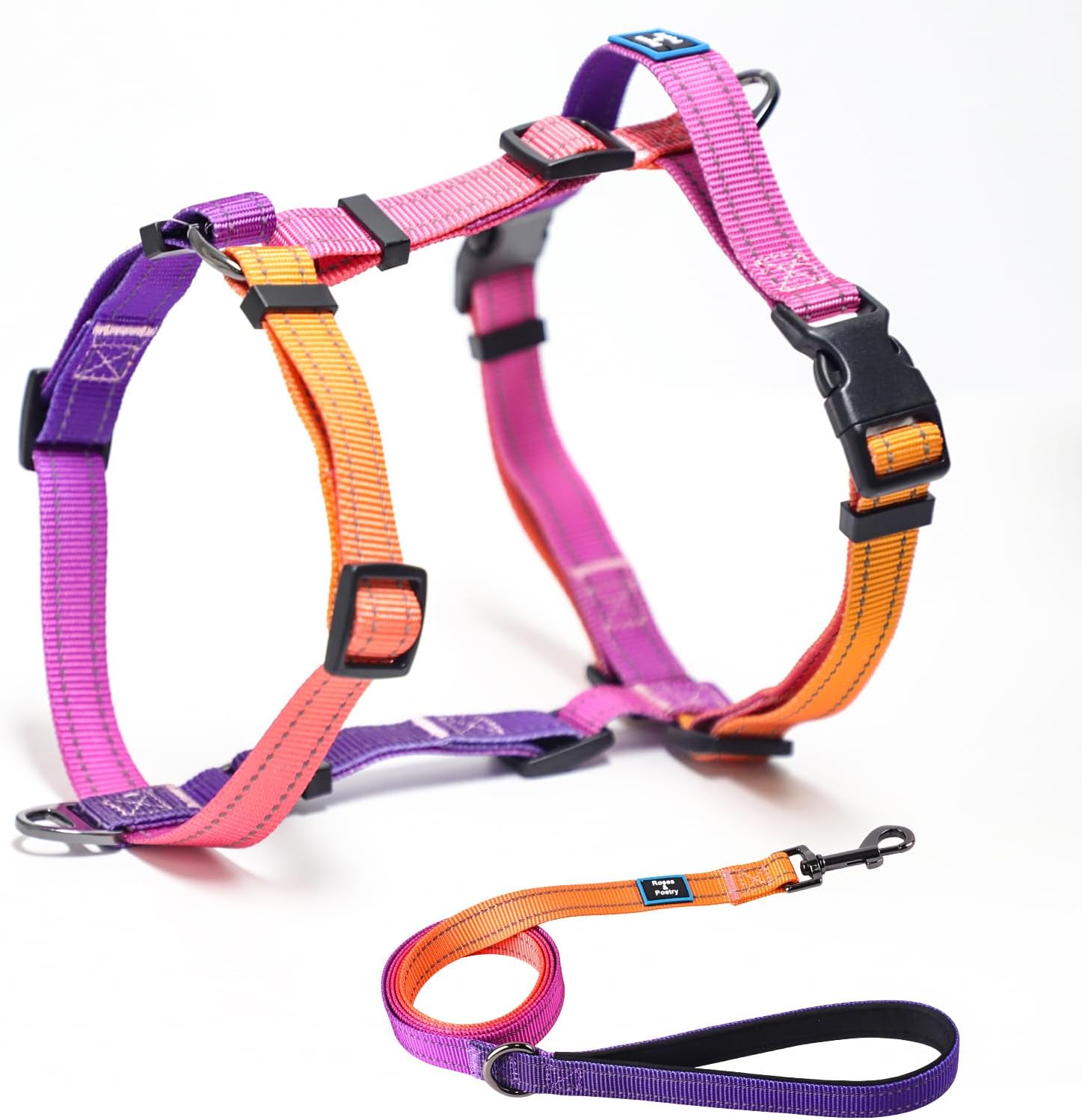 Perfect Fit Dog Harness & Leash Set – Size M (Neck 14.5–22″ | Chest 21–28″)