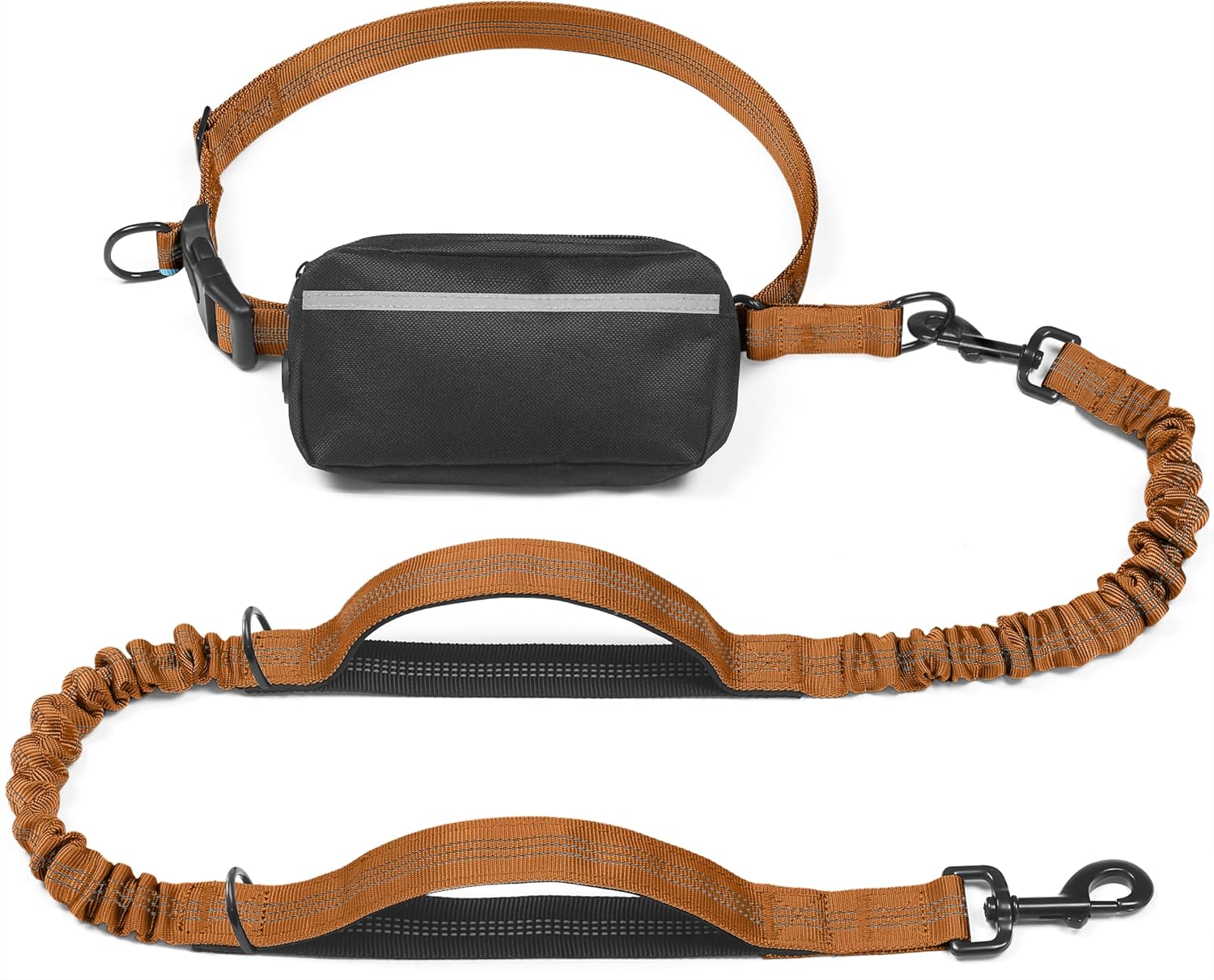 Run, Walk & Train Hands-Free – Double Shock Absorbers, Removable Pouch, 2 Handles (Waist + Traffic)