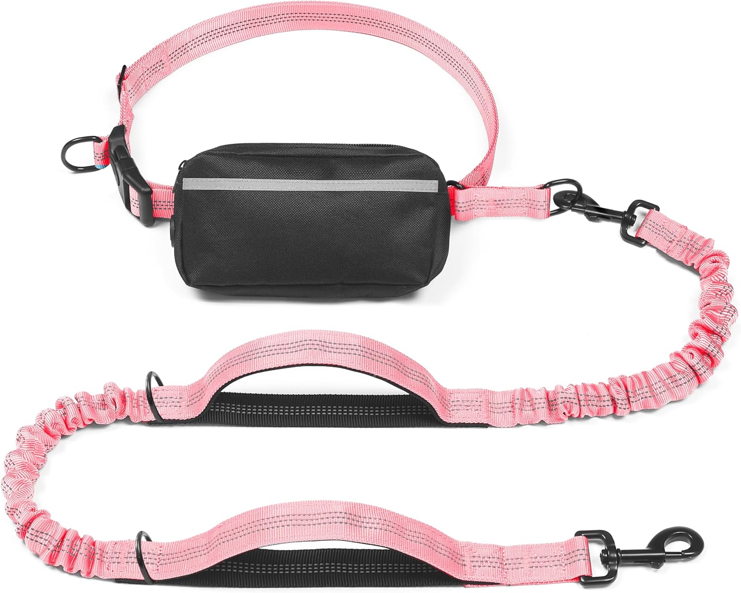 Run, Walk & Train Hands-Free – Double Shock Absorbers, Removable Pouch, 2 Handles (Waist + Traffic)