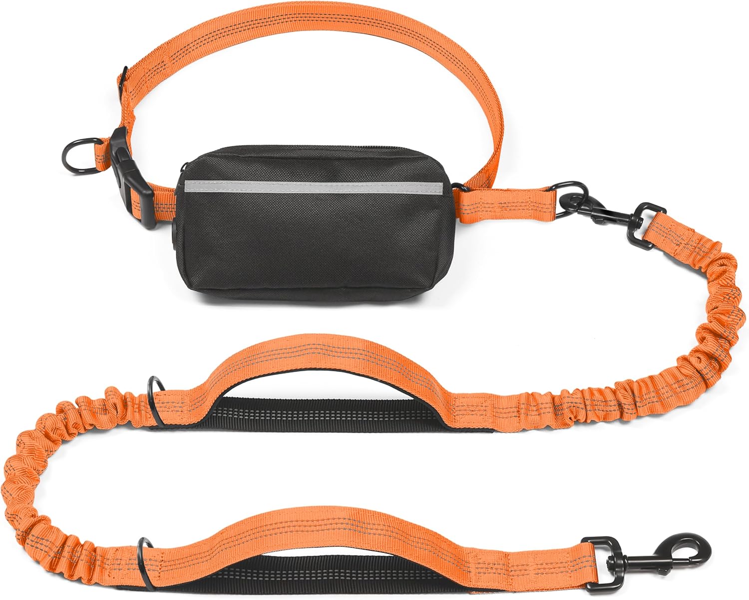 Run, Walk & Train Hands-Free – Double Shock Absorbers, Removable Pouch, 2 Handles (Waist + Traffic)