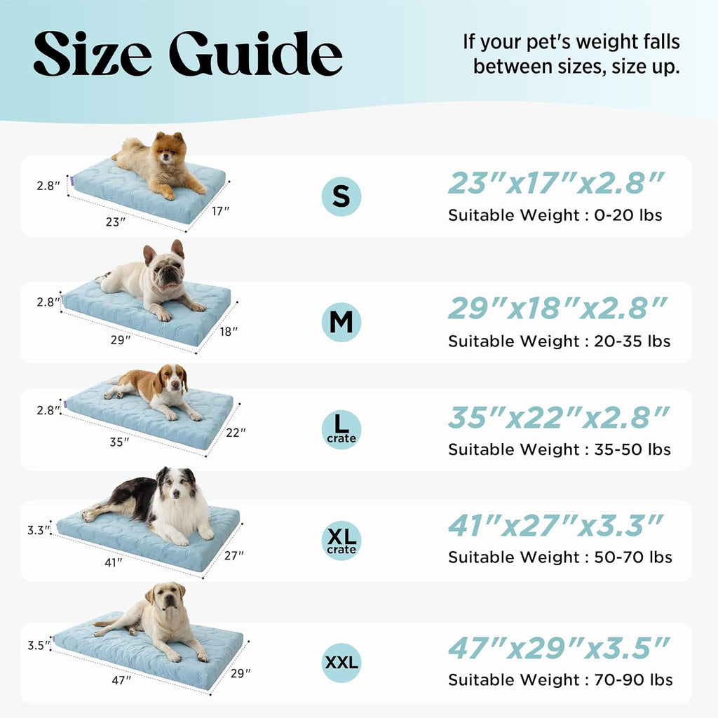 Premium Cooling Orthopedic Dog Mat | Washable Non-Slip Bed for Dogs & Cats