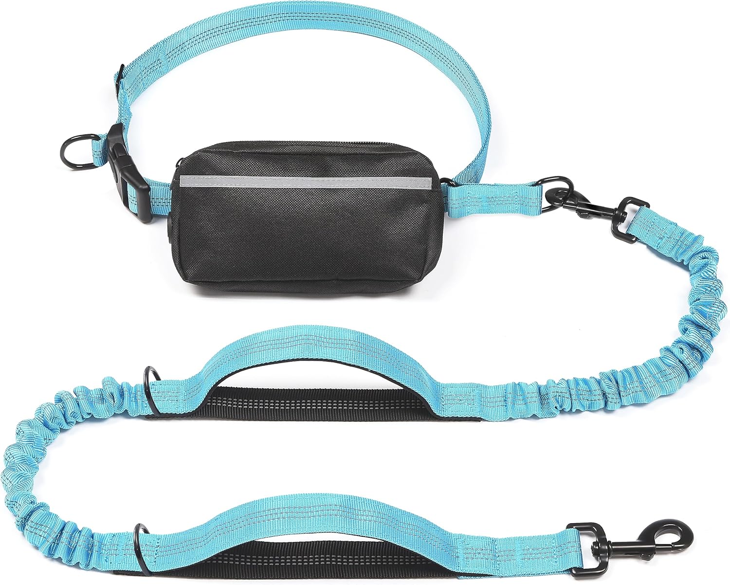 Run, Walk & Train Hands-Free – Double Shock Absorbers, Removable Pouch, 2 Handles (Waist + Traffic)