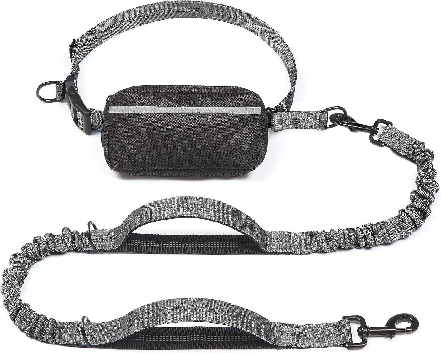 Run, Walk & Train Hands-Free – Double Shock Absorbers, Removable Pouch, 2 Handles (Waist + Traffic)