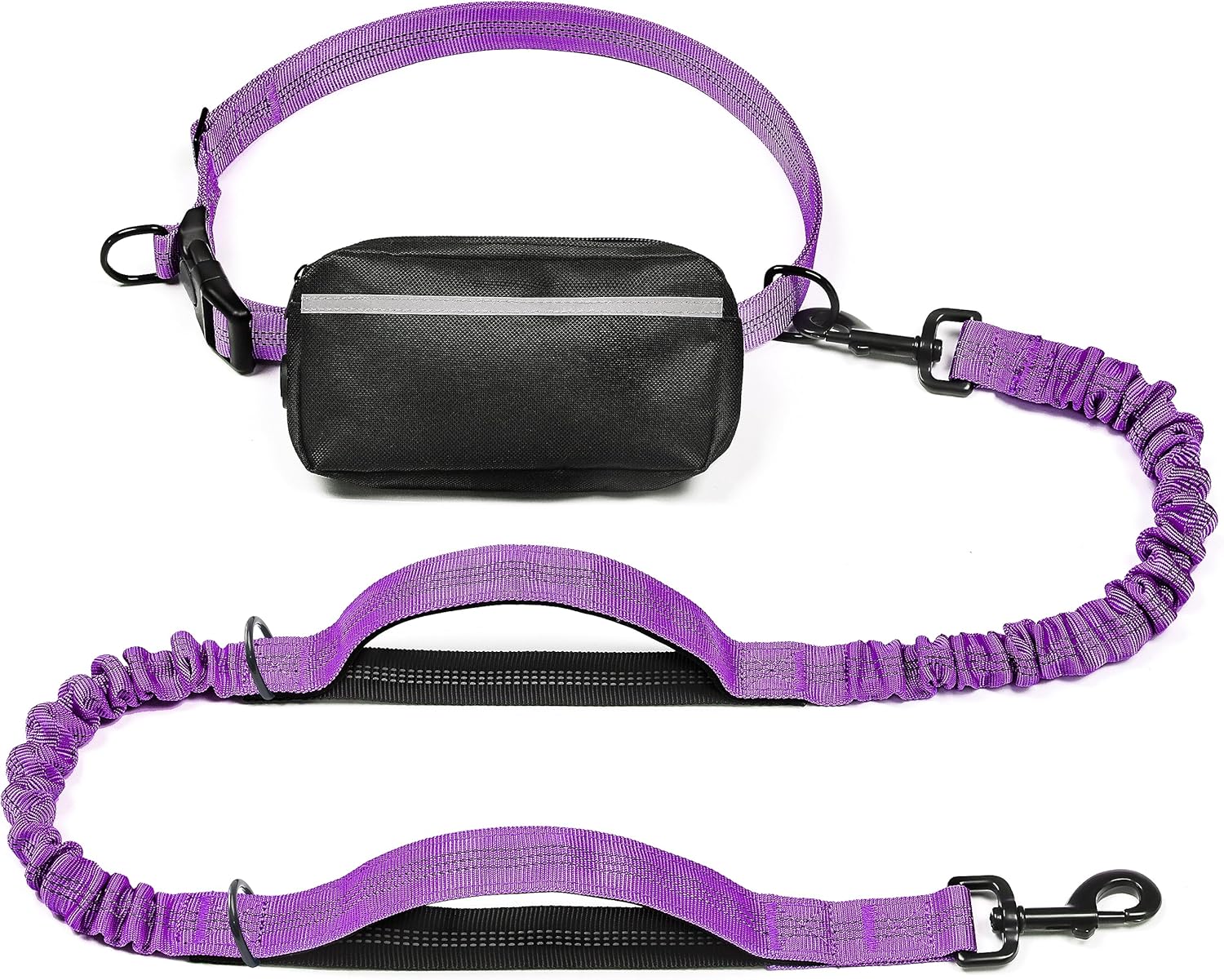 Run, Walk & Train Hands-Free – Double Shock Absorbers, Removable Pouch, 2 Handles (Waist + Traffic)