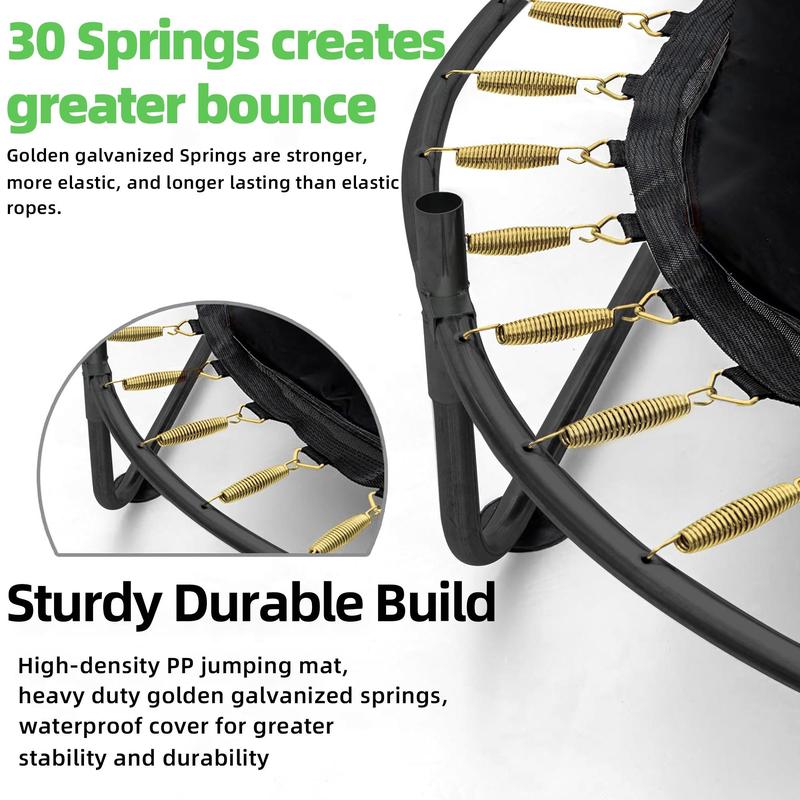 55" Kids Trampoline with Safety Net & 7-in-1 Activity Play Set
