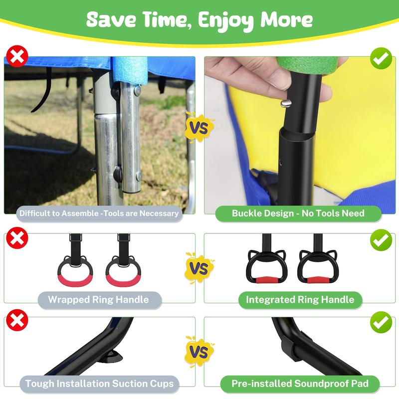 55" Kids Trampoline with Safety Net & 7-in-1 Activity Play Set