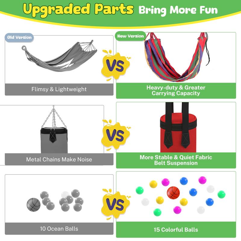 55" Kids Trampoline with Safety Net & 7-in-1 Activity Play Set