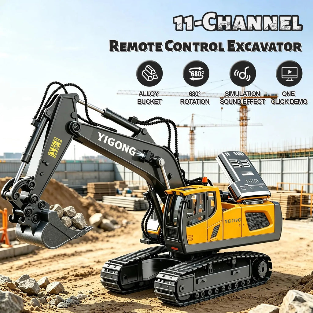 2.4G Remote Control Construction Truck Toy with Lights & Sounds