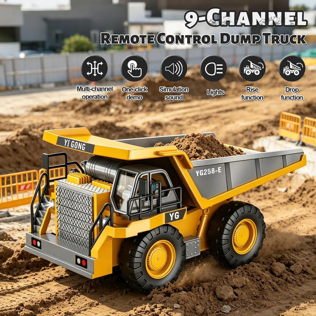2.4G Remote Control Construction Truck Toy with Lights & Sounds
