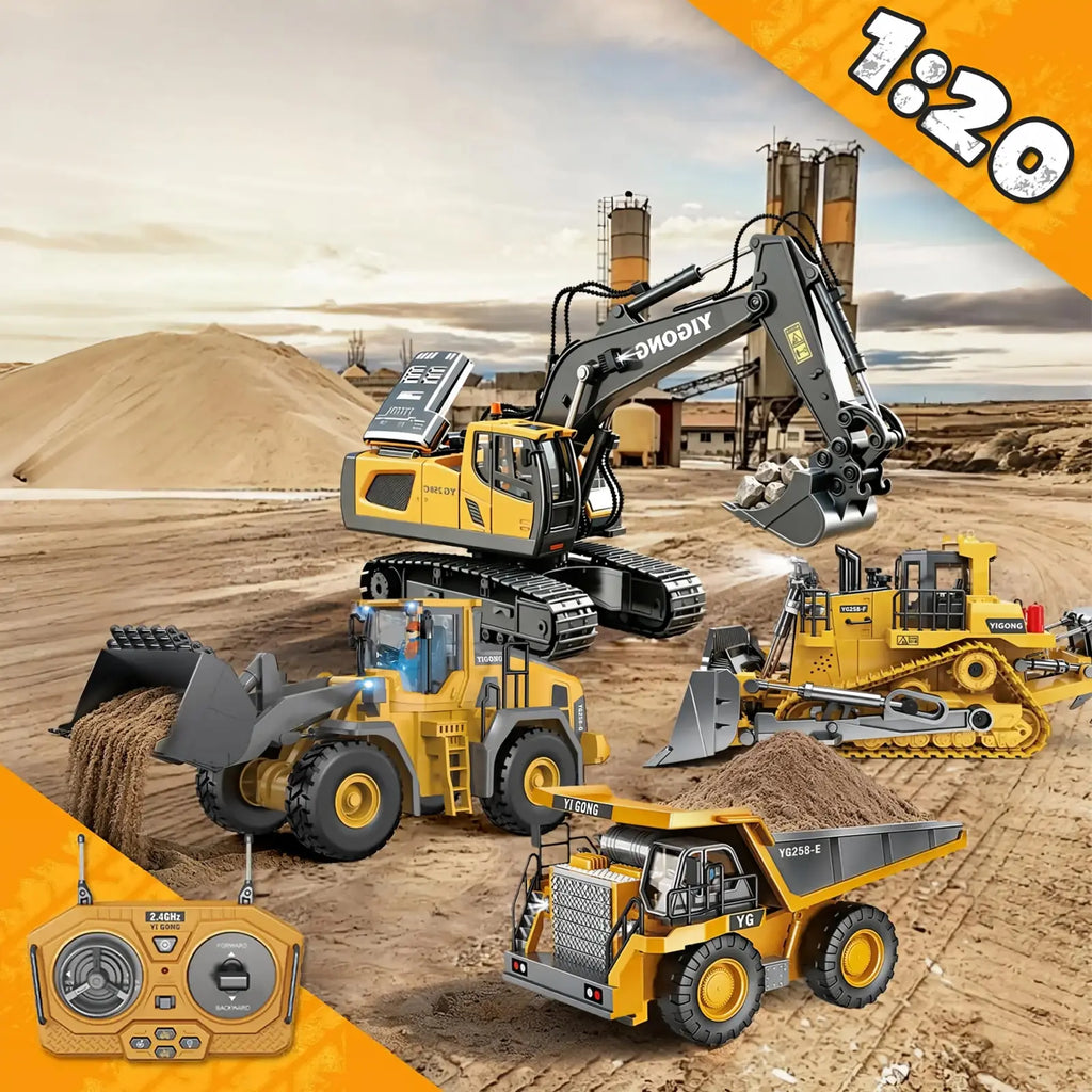 2.4G Remote Control Construction Truck Toy with Lights & Sounds