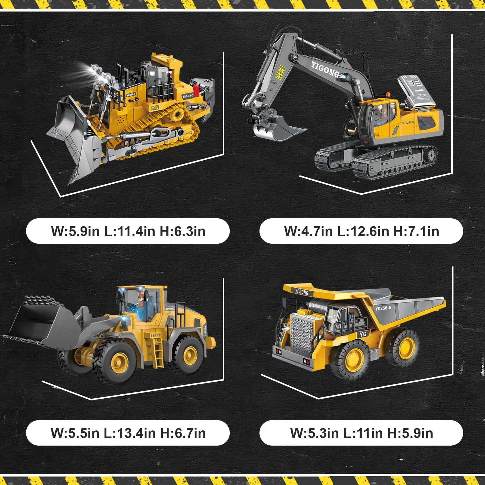 2.4G Remote Control Construction Truck Toy with Lights & Sounds