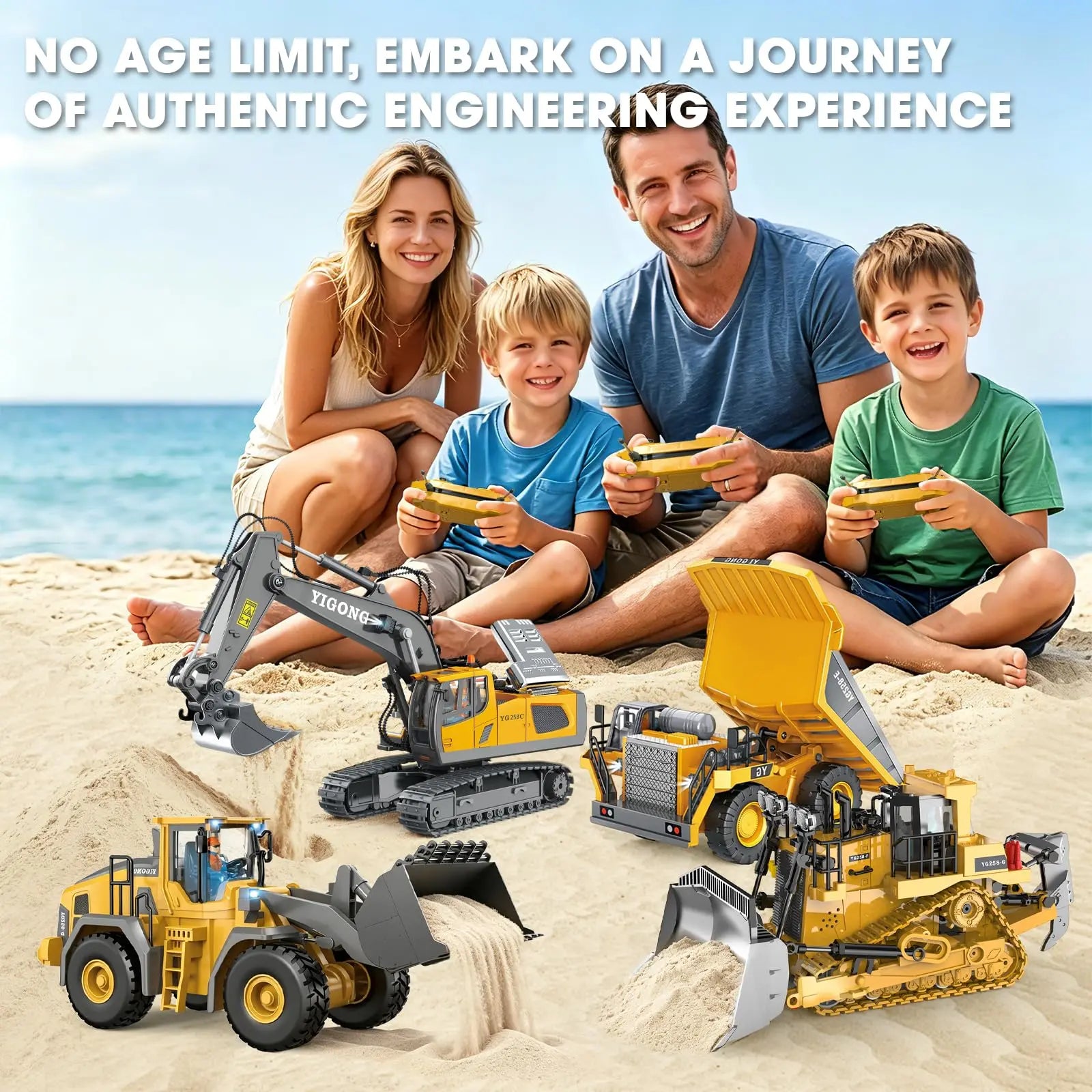 2.4G Remote Control Construction Truck Toy with Lights & Sounds