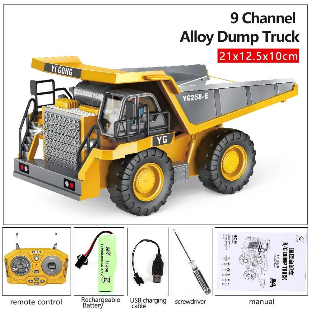 2.4G Remote Control Construction Truck Toy with Lights & Sounds